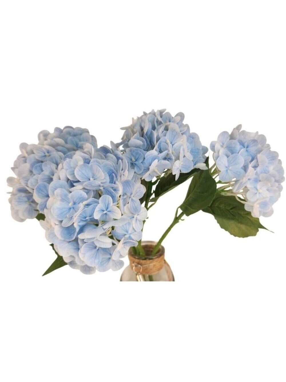 Soft Blue Artificial Hydrangea Stem Silk Flower Light Faux Floral Wedding Decor - Picture 10 of 12